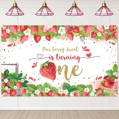 Berry Frst Brthday Sgn Wth Red Strawberry For 1st Brthday Party