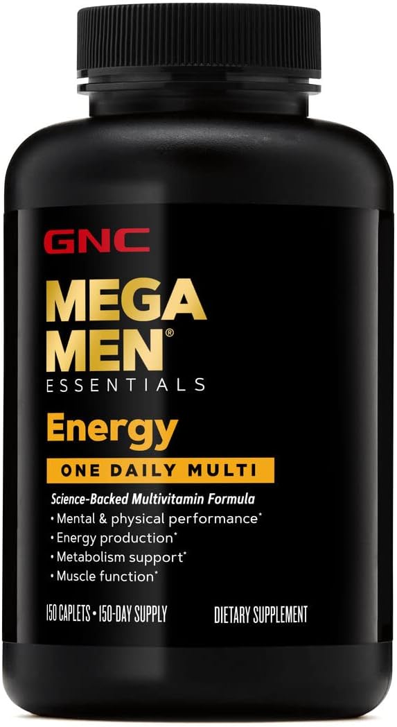GNCMega Men Essentials Energy One Daily Multivitamin | Increased Energy, Metabolism, Antioxidants, and Performance | 150 Count