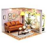 Flever Dollhouse Miniature DIY House Kit Creative Room with Furniture for Romantic Valentine's Gift (Warm Moment)
