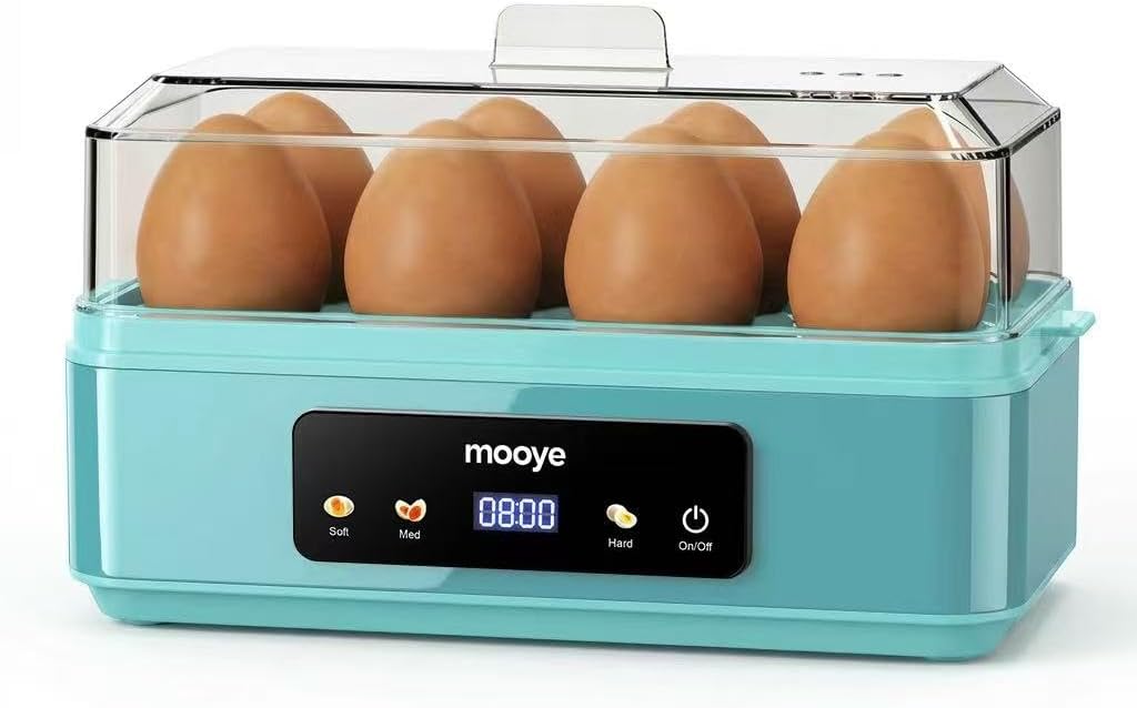Rapid Egg Cooker Electric 8 Eggs Capacity, Soft, Medium, Hard Boiled, Poacher, Omelet Maker Egg Poacher With Auto (Brushed Silver)