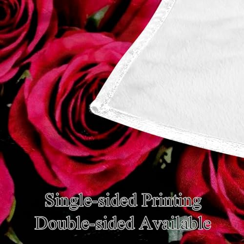Plaid fleur de rose couverture chaude et douce pour lits et canapés