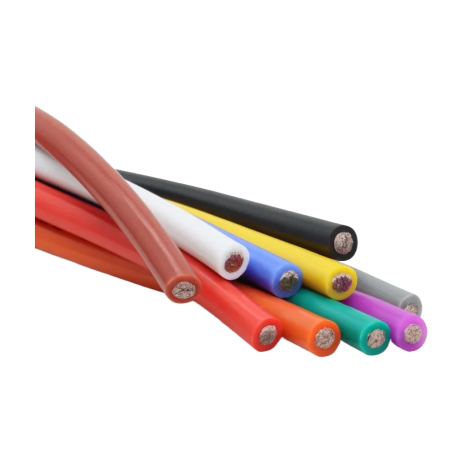 Kabel miedziany izolowany z gumy silikonowej z cewką 30/28/26/24/22/20/18/16AWG (czerwony, 5 rolek; 18AWG 10 m na rolkę)