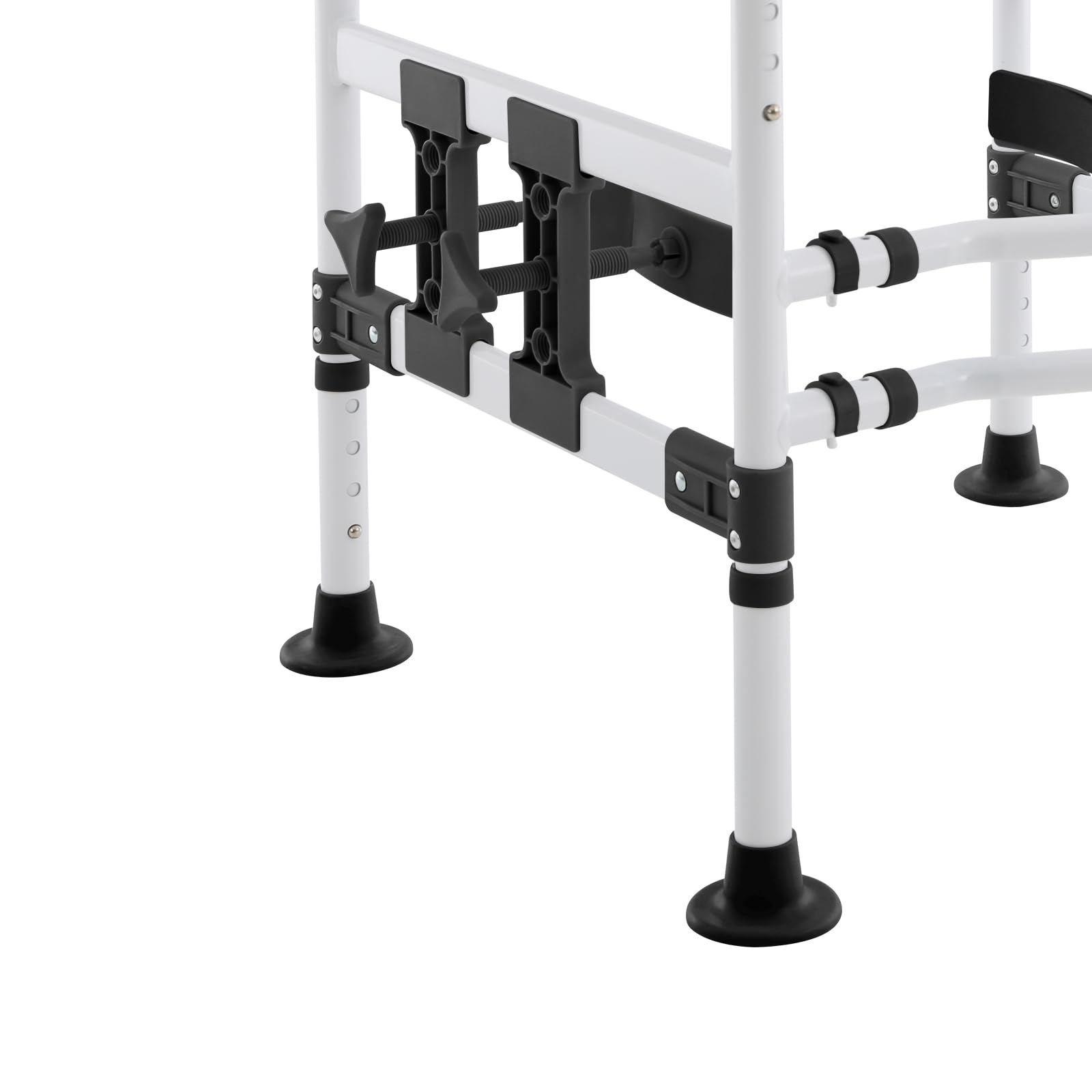 Pomoc przy wstawaniu toalety do 150 kg, regulowana szerokość i wysokość 57-61 cm/63-74 cm, antypoślizgowa poręcz bezpieczeństwa ze stali wysokowęglowej, podwyższenie deski sedesowej dla seniorów