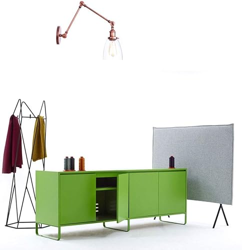 Miniatura 5 de Lámpara de pared con brazo oscilante largo ajustable de vidrio retro de hierro para lámpara de pared vintage E27 de 2 luces Edison bombilla Wandlamp