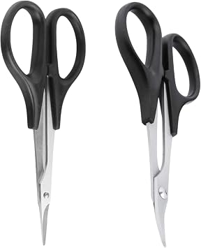2-Pack RC Body Trimming Scissors - Sharp Steel Blades for Precise Cutting of Lexan Plastic Bodies, Ideal for RC Cars, Buggies, Helicopters, and More
