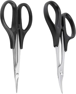2-Pack RC Body Trimming Scissors - Sharp Steel Blades for Precise Cutting of Lexan Plastic Bodies, Ideal for RC Cars, Buggies, Helicopters, and More