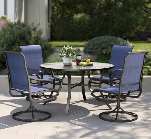 PHI VILLA 5 Piece Patio Dining Set with 4 Outdoor...