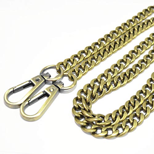 Image of Model Worker DIY Iron Flat Chain Strap Handbag Chains Purse Chain Straps Shoulder Cross Body Replacement Straps with Metal Buckles (55 inch, Bronze)