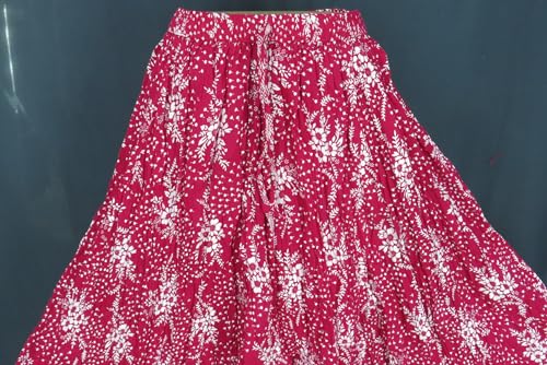 Image of Premium Long Skirt | Stylish Long Crushed Cotton & Unique Prints | Floor Length Skirt for Women | Elastic Waist Premium Maxi Skirt - Comfortable Casual Wear