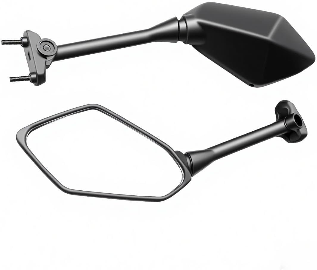Motorcycle Mirrors Compatible with Kawasaki Ninja 650R 400R Z1000SX ER6F - Extended Stem Rear View Side Mirrors for Blind Spot Reduction & High Stability (2009-2016 Models)​