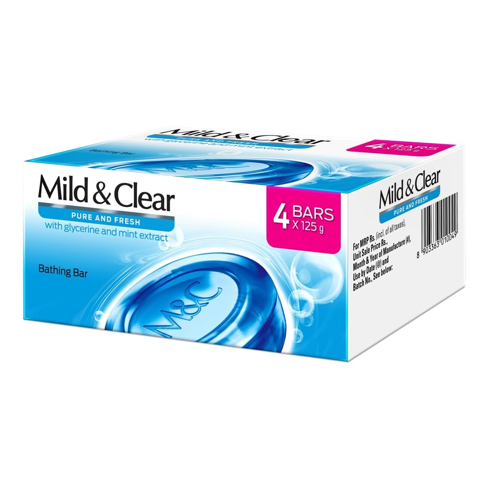Generic Mild & Clear Pure & Fresh Bathing Bar with Glycerine & Mint: 4x125 g-image-18