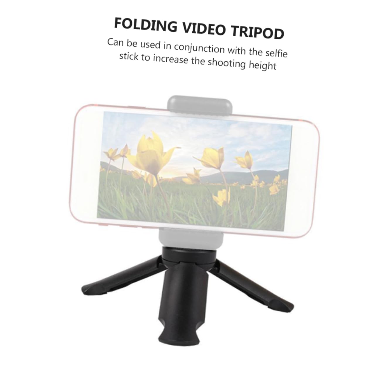 Homoyoyo Treppiede da Tavolo Pieghevole 4 Pezzi per Smartphone e Fotocamera, Attacco 1/4", Abs Nero