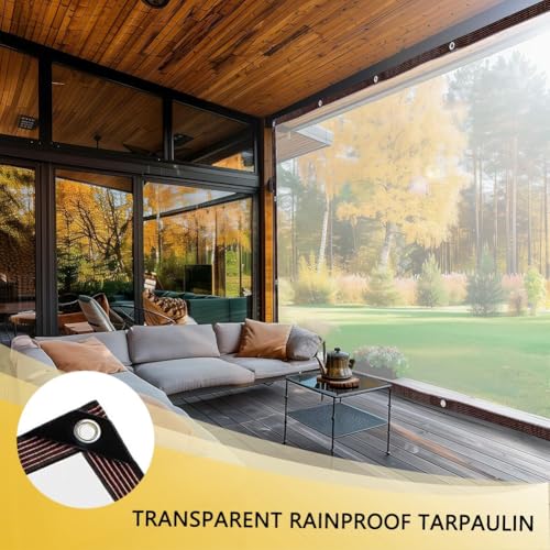 Bache pliable avec oeillets 6x9m transparente contre le vent fort - 3