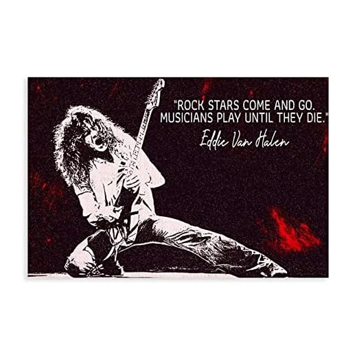 Famous Guitarist Legendary Eddie Van Halen Edward Lodewijk Van Halen Star Poster Canvas Poster Wall Art Decor Print Picture Paintings for Living Room Bedroom Decoration Unframe:16x24inch(40x60cm)
