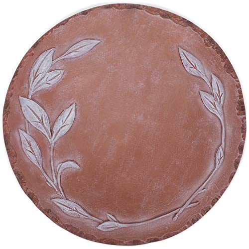 NAT and Jules Floral Laurel Wreath 12 inch Round Cast Resin Stepping Stone