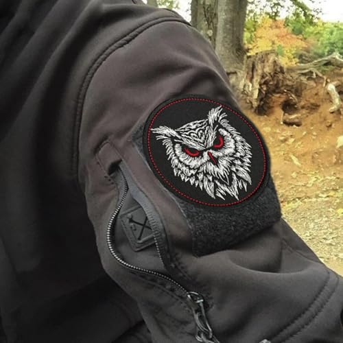 Patch imprimé hibou tactique militaire à scratch Velcro pour sac à dos