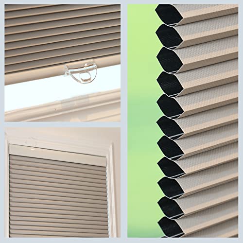 Blindecor 100% Blackout Cellular Shades Easy Lift Easy Clean Cordless Blinds For Windows Honeycomb Blinds Window Shades For Home Upgraded Door Blinds （Blackout Gray） #TOP2