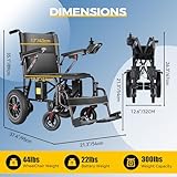 HomyKing Electric Wheelchairs for Adults, Foldable Electric Wheelchair, Lightweight Travel Motorized Wheelchairs for Seniors, Compact Folding Power Wheelchair, Fold Portable Mobility Scooter - Image 8