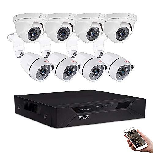Tonton 8CH Full HD 1080P Security Camera System, 5-in-1 Surveillance Video Recorder