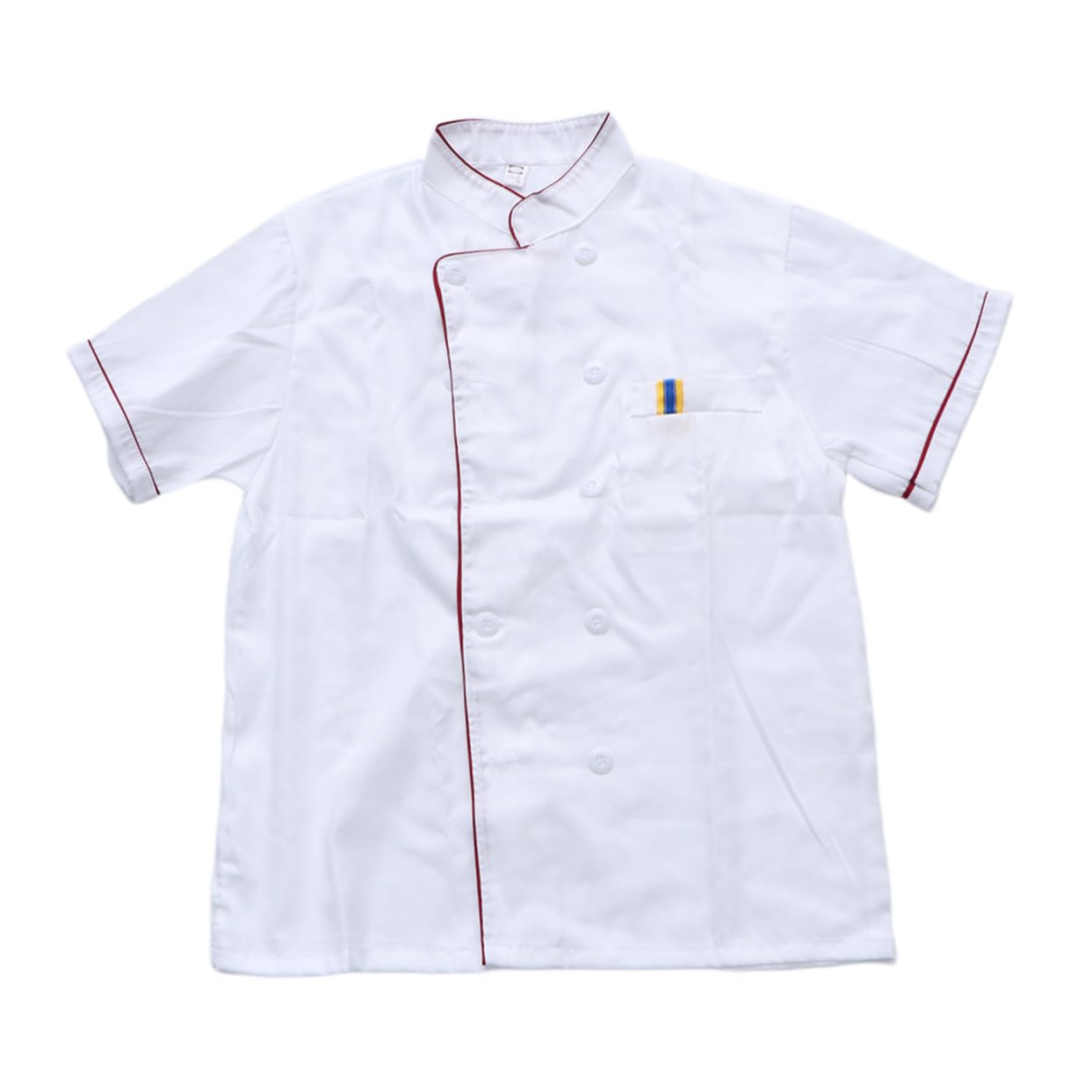 BESPORTBLE Unisex Summer Short Sleeve Chef Coat Breathable Wearproof Catering Shirt for Restaurant Bakery Hotel White Oil Easy to Wash