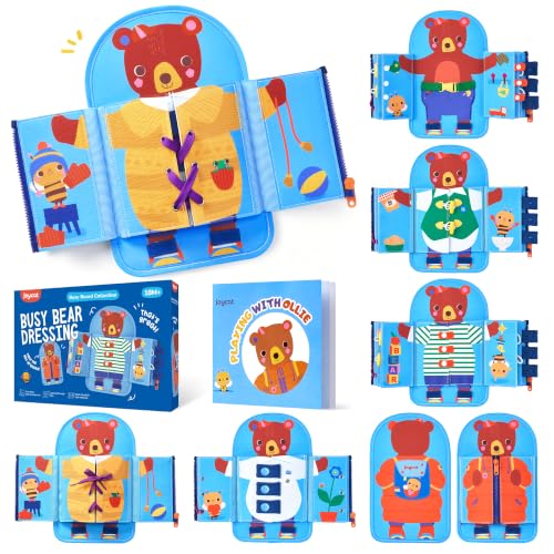 Image of JoyCat Dressing Busy Book for Toddlers 2-4,Montessori Travel Toys