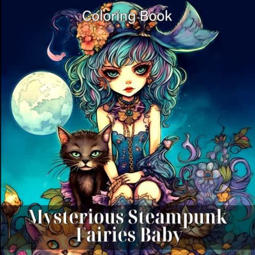 Mysterious Steampunk Fairies BaBy Coloring Book: 50 Beautiful Steampunk fairies and adorable little monsters illustrations, for art lovers Gifts for adults Teenagers