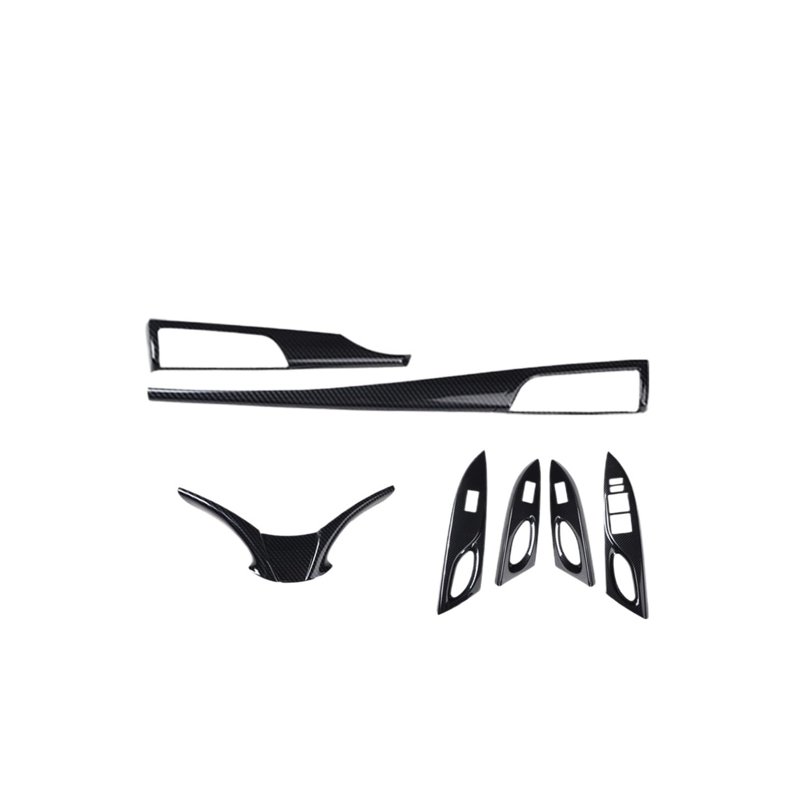 QBKGMEWCA Interior Wood and Scratch-Resistant Trim Compatible for Vios/Yaris 2014-2015 Carbon Fiber Glossy Finish Decorative Stickers(Type5 7pcs)