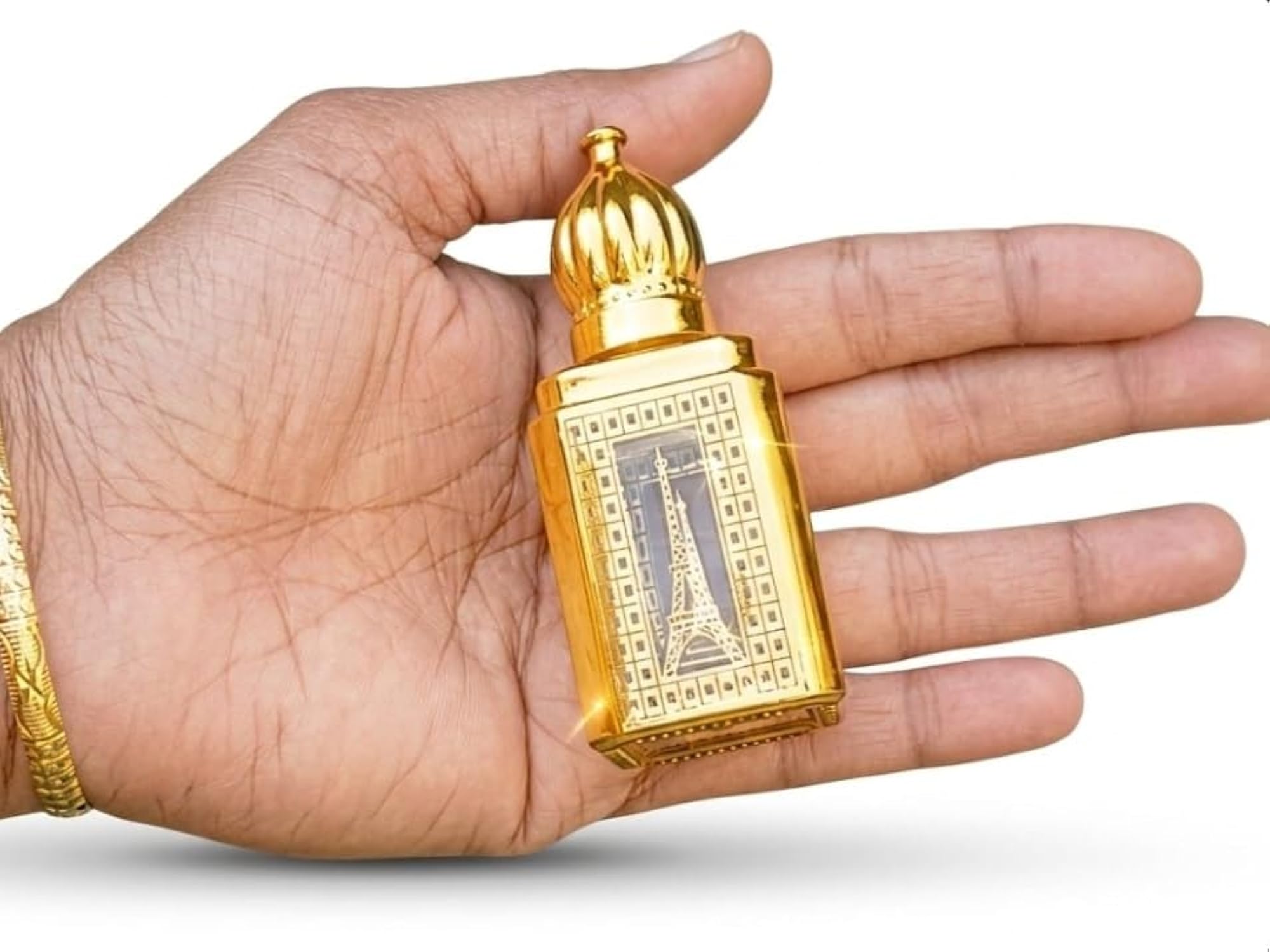 Elegant Decorative Golden Fragrance Bottle, 10ml