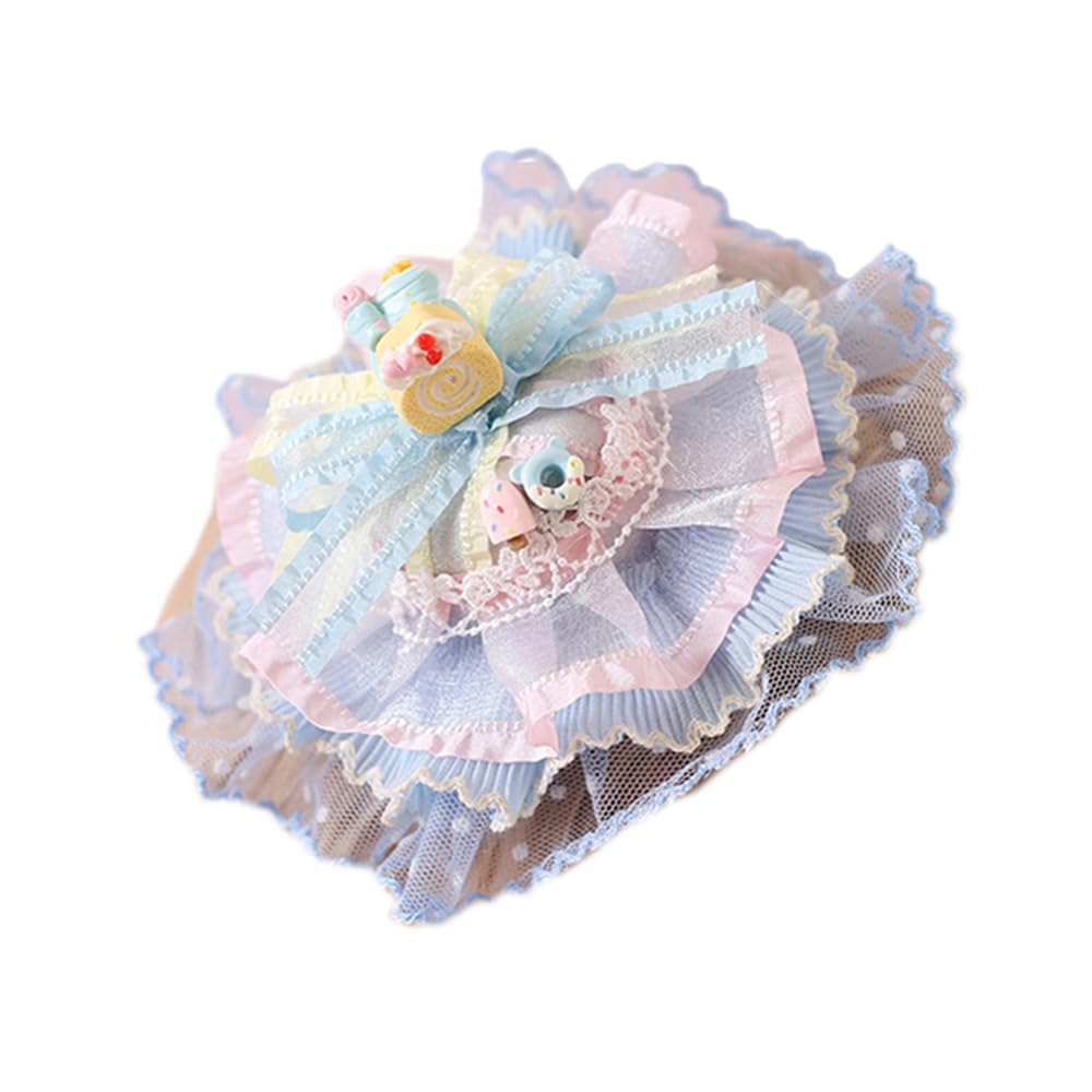 Lolita Hair Accessories Lolita Hair Bands Fish Mouth Clips cos Lolita Accessories Tea Party Accessories Hair Clips (Pink Bear Ears + Hairband)