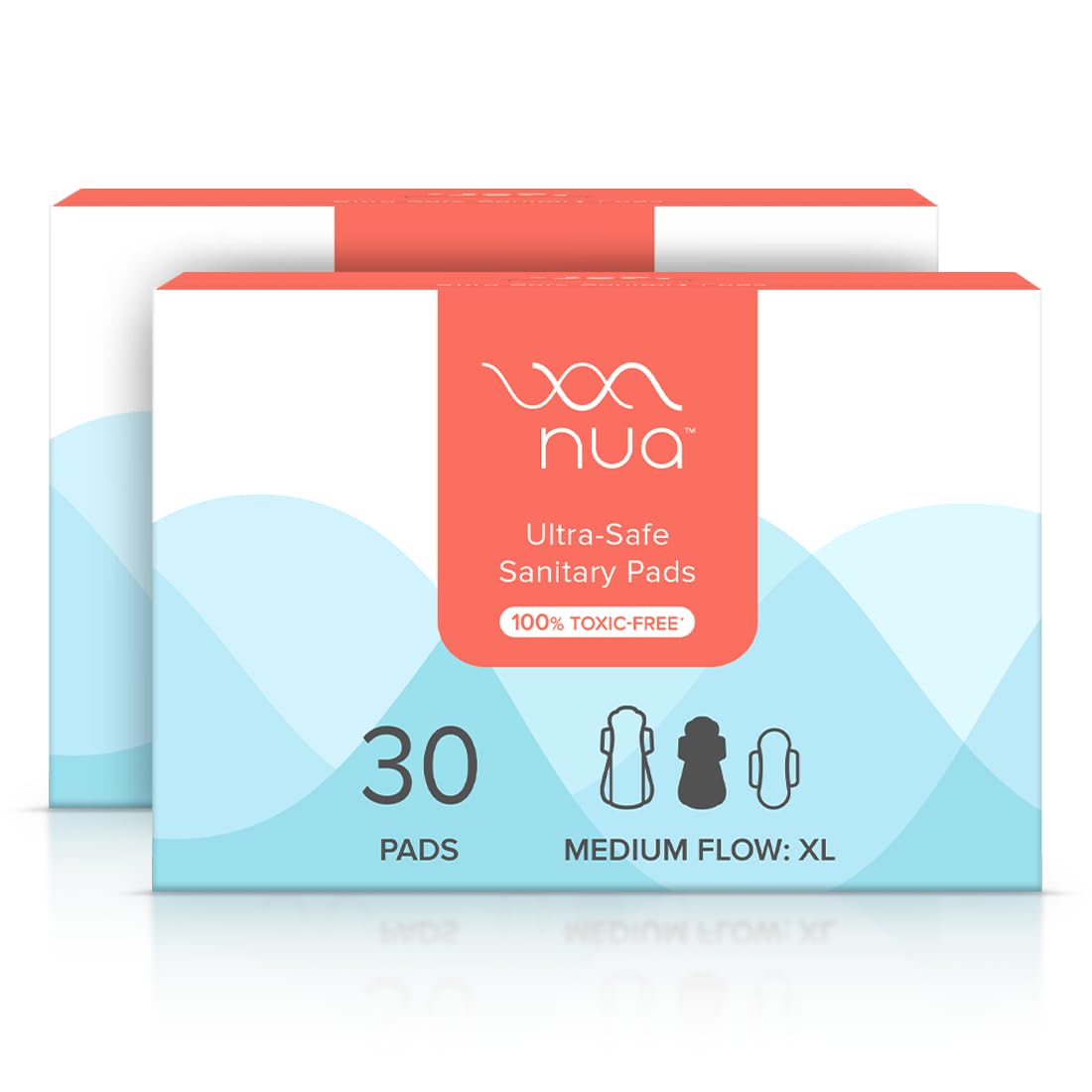 Nua Ultra-Safe Sanitary Pads For Women |30 Ultra Thin Pads | Medium-XL | Safe on Skin | Toxic-Free & Rash-Free | Unscented | 50% Wider Back | Leakproof | Made Safe (Pack of 2) (B0CRBFZ76K) Amazon Price History, Amazon Price Tracker