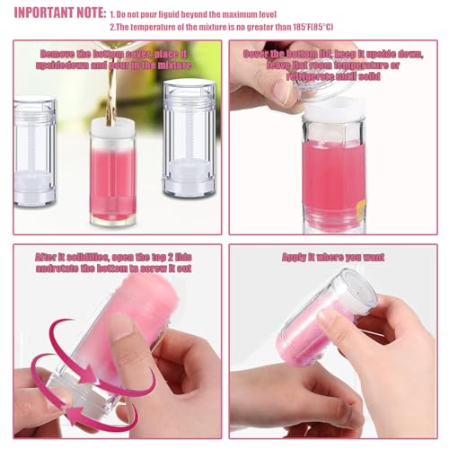 40pcs 30ml Transparent Empty Deodorant Containers Twist Up Refillable Round Lip Balm Tube Bottomfill Deodorant Bottles for Homemade DIY Cream Lipstick3