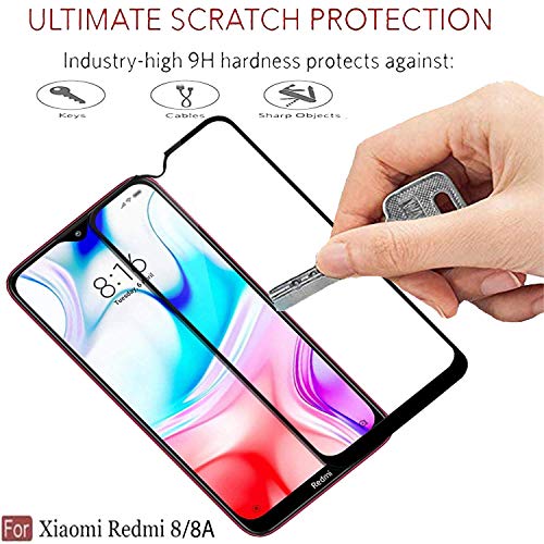 Image of CEDO Tempered Glass for Redmi 8 / 8A / 8A Dual | Screen Protector Full HD Quality Tempered Glass Anti-Scratch Edge to Edge Coverage with Easy Installation Kit (Black)