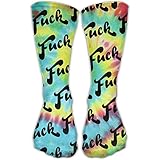 SARA NELL Classics Compression Socks Fuck Tie-dye Personalized Sport Athletic 30cm Long Crew Socks...