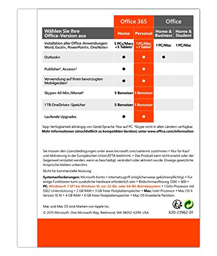 Miniatura 3 de Microsoft Office 365 Personal - Suites De Programas 1 Usuario S , 1 Año S , Plurilingüe, 3000 Mb, 1024 Mb, 1000 Mhz