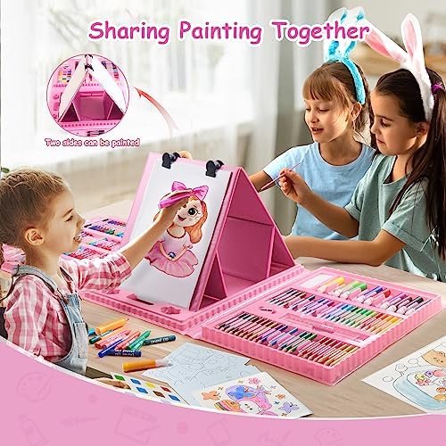 Kids Drawing Set 230 Pcs Art Set for Kids with Painting Cards,Coloring Painting Sets for Children Age 6-12,Art Supplies for Artists Teens Girls Boys