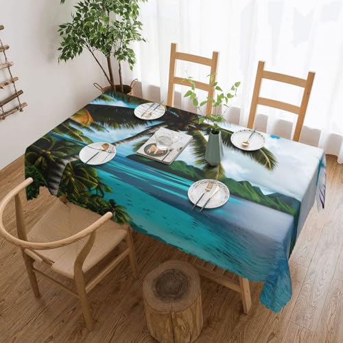 HJLUUFT Mantel rectangular decorativo de las Islas Noruegas, lavable, comedor, bufé, boda, primavera/verano