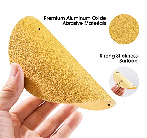 S SATC 100 PCS PSA Sanding Discs, 60 Grit Sandpaper Roll 6 Inch Adhesive Backed Sandpaper Sander Attachment for Drill Aluminum Oxide Round Automotive Sandpaper with Sticky Back by S SATC - Image 3