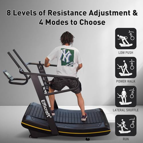 Image of Manual Curved Treadmill, 8-Level Resistance, LCD Display, Non-Electric Fitness Equipment for Home & Gym, Cardio & Anaerobic Training