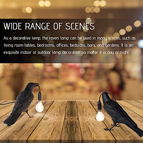 Kjyzdyzq Raven Table Lamp - Crow Desk Lamp - Lifelike Resin Raven Light, Birds Table Light For Bedside Bedroom Living Room Decor (Black) #TOP2
