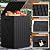 JUMMICO 52 Gallon Package Delivery Box for Outside, Resin Outdoor Storage Box with Lockable Secure, Waterproof Deck Box for Porch, Curbside (Black)