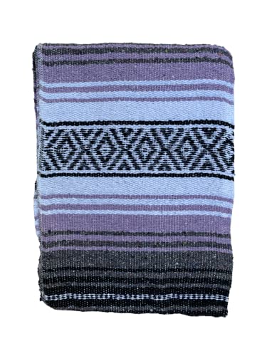 FVLFIL Authentic Mexican Blanket Falsa Blanket Yoga Blanket Perfect Beach Blanket Camping Blanket Picnic Blanket Car Blanket Home Throw Blanket (Light Purple)
