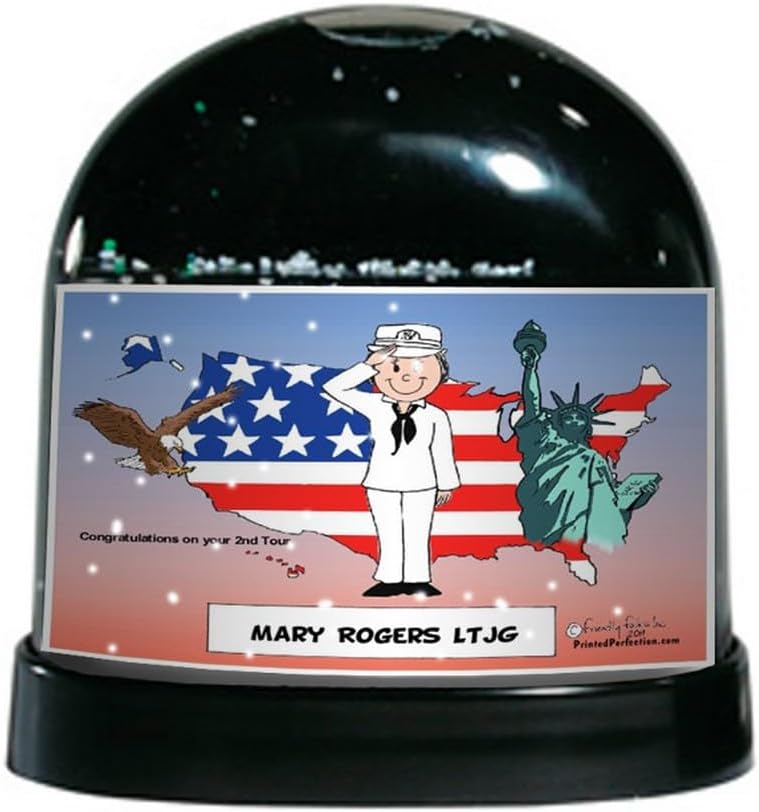 PrintedPerfection.com Personalized US Navy - Female Snow Globe Gift