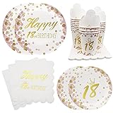 Pandecor 18 Years Old Birthday Party Disposable Tableware Set -Serves 30-18th Birthday Dinner Plates
