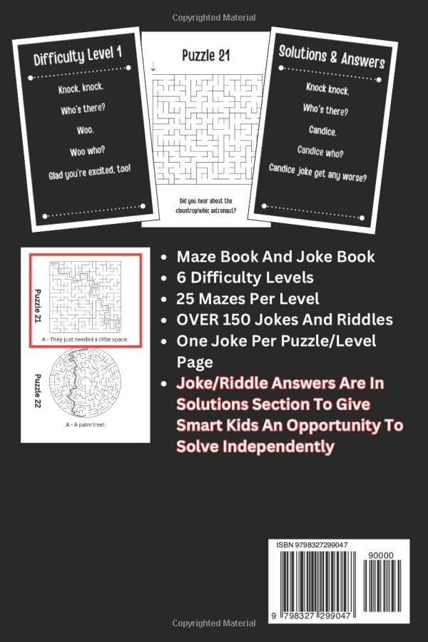 Maze And Joke Book For Smart Kids - Volume 1: 75 Mazes and Jokes For Hours of Fun, 3 Levels of Difficulty, Gift For Boys and Girls (Books for Kids) image 3