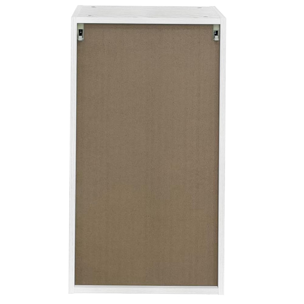 Shally Dogan Pensile da Cucina a Parete Design Boiserie, Armadio Sospeso in Legno con Anta Singola, 1 Ripiano e 2 Scomparti, Armadietto da Muro Spazioso, 40 x 32 x 75H cm (Bianco Frassinato)