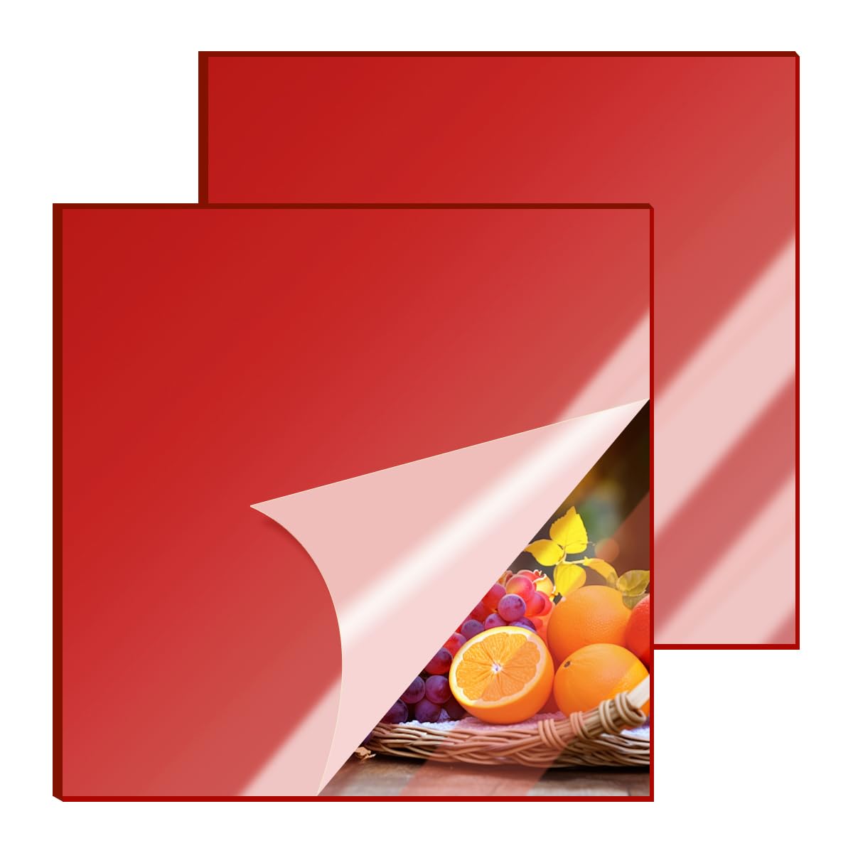 Red Acrylic Mirror Sheets - 8x8 Inch, FREE SHIPPING -1