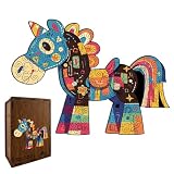 Wooden Animal Jigsaw, Creative Horse Puzzle Game, Lightweight Board with Sturdy...