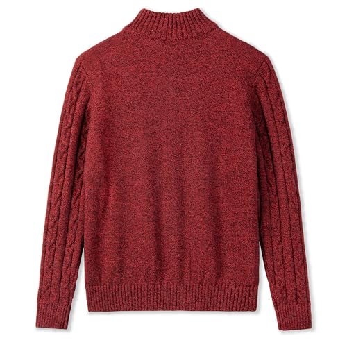 Image of Kid Nation Boys Sweater Cotton Quarter Zip Sweater Kids Cable Knit Pullover | Casual 1 /4 Zip Sweater for Child 3-14 Years (Previously Amazon Essentials)