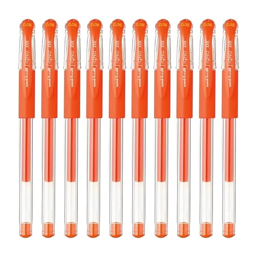 Bolígrafo Uni-Ball Signo Snap Cap Gel 0.38mm Mandarina Pack 10