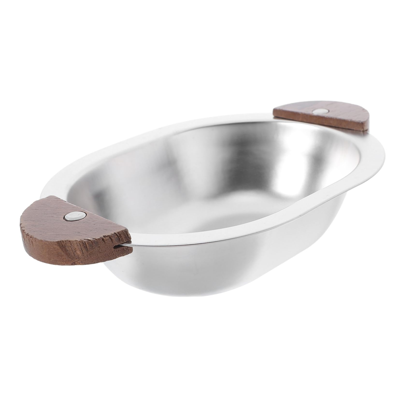 MUCKLILY Elegant Double Ear Bowl Stainless Steel Rice Bowl French Fries Serving Dish